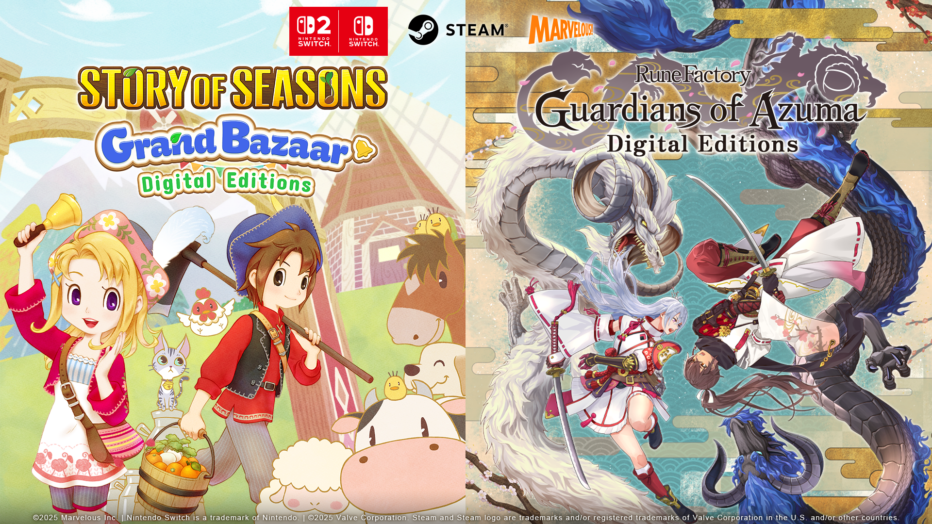 Rune Factory: Guardians of Azuma and STORY OF SEASONS: Grand